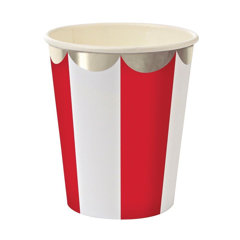 Vasos fiesta Rayas Rojas Oro Navidad
