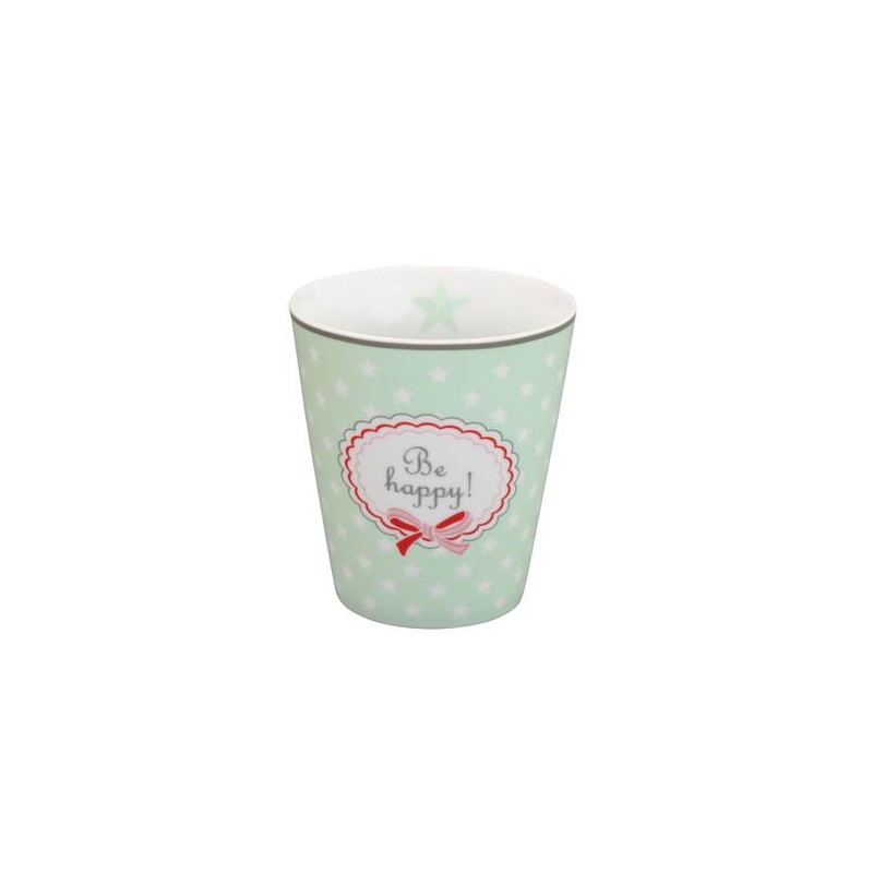 Tazón de leche Verde Menta "Be Happy!" Krasilnikoff