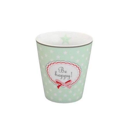 Tazón de leche Verde Menta "Be Happy!" Krasilnikoff