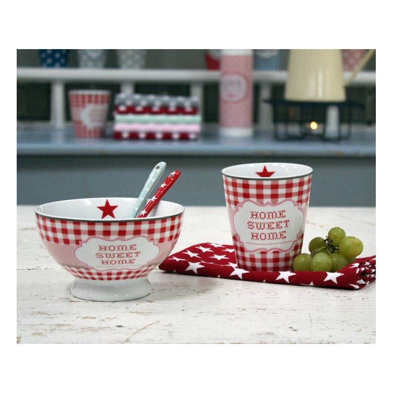 Tazón de leche Vichy Rojo "Home Sweet Home" Krasilnikoff