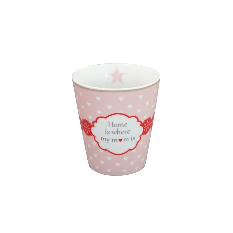 Tazón de leche Rosa Pastel "Home is where my mom is" Krasilnikoff