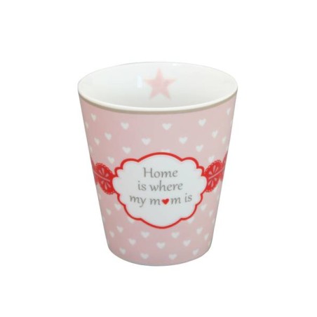 Tazón de leche Rosa Pastel "Home is where my mom is" Krasilnikoff