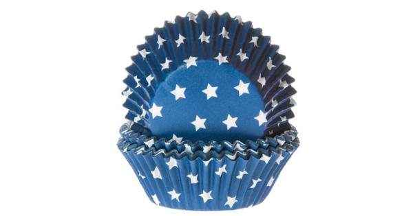 Cápsulas de Cupcakes Azul con Estrellas(50) House of Marie