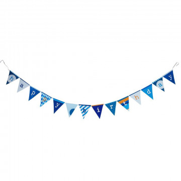 Banderola Guirnalda de papel Happy Birthday Azul
